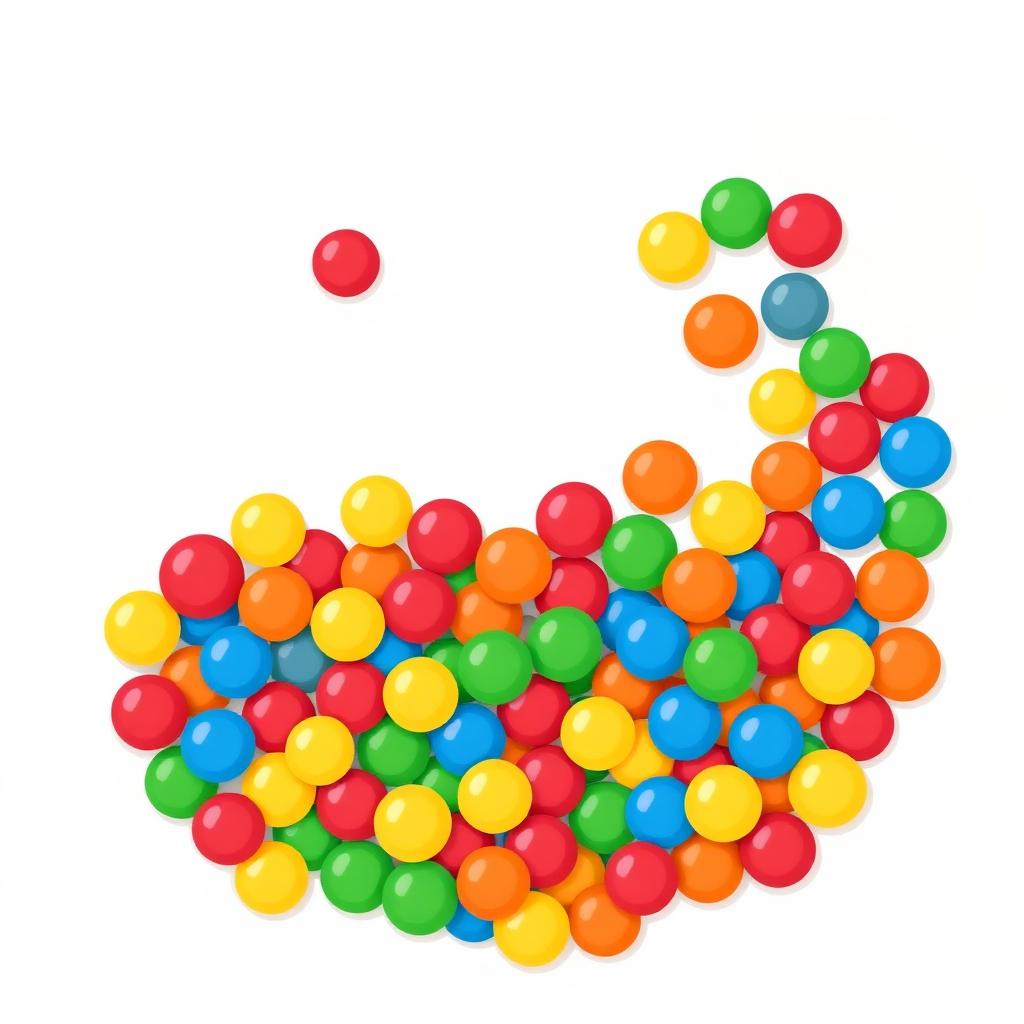 Ilustração de várias bolinhas coloridas de piscina infantil